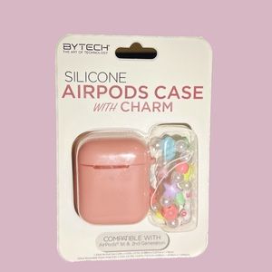 Pink Silicone AirPods Case with charms💗